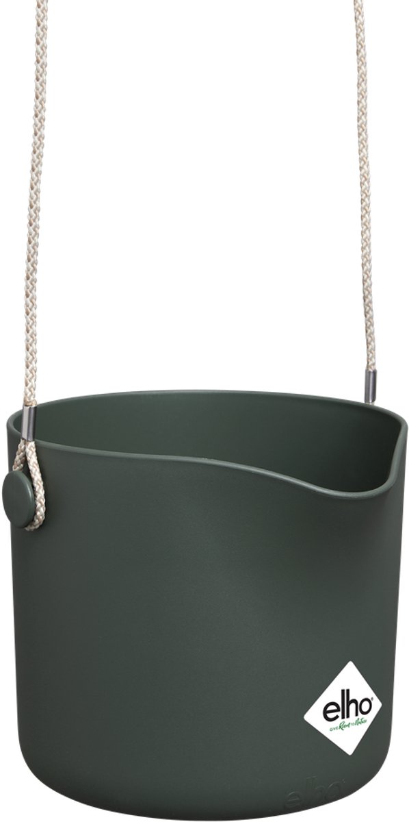 Elho B.for Swing 18 Hangpot - Bloempot voor Binnen - Inclusief Verstelbaar Hangkoort - Ø 18.0 x H 16.5 cm - Blad groen