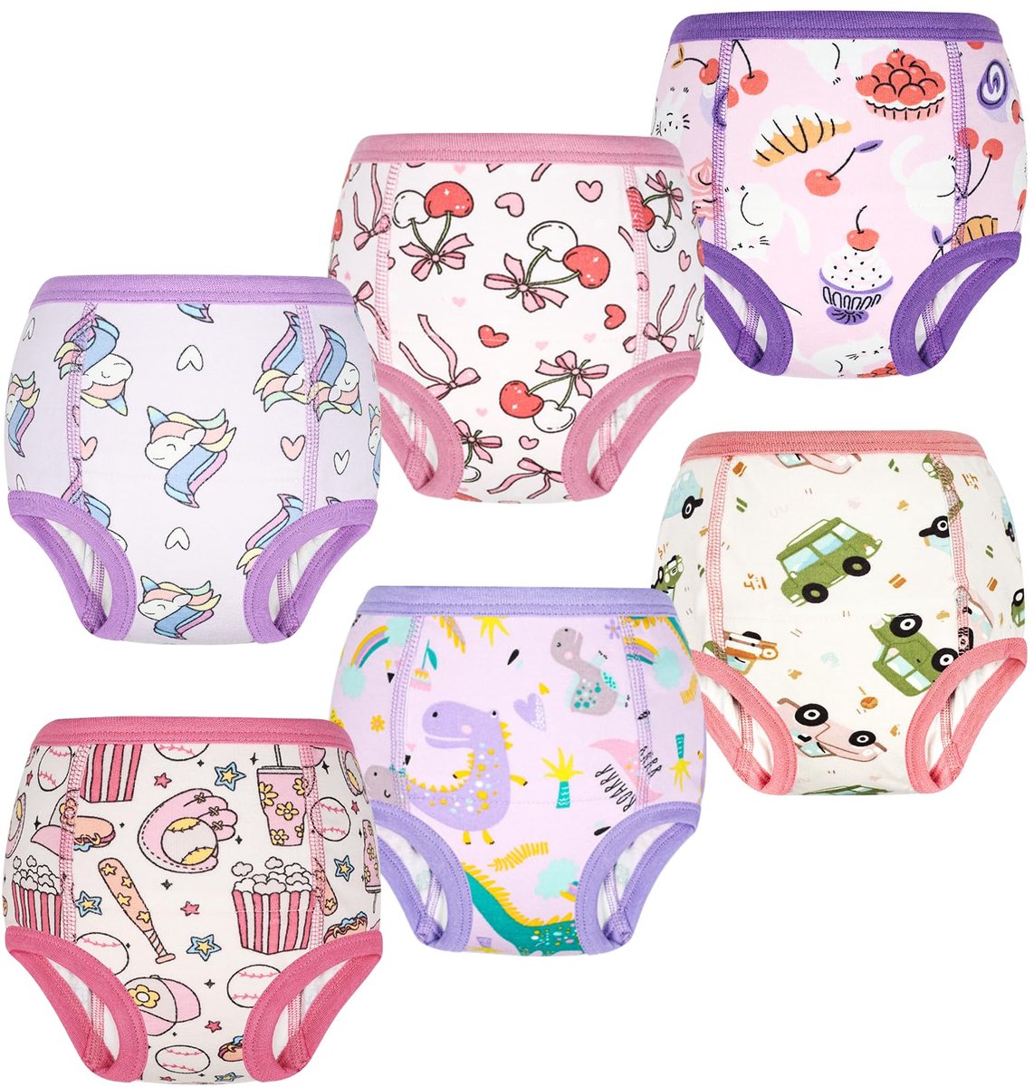 SnelShoppen - FLYISH DIRECT Trainingsbroek voor Meisjes en Jongens - 6 Stuks Absorberende Slipjes voor Kinderen - 100% Katoen - Ideaal voor Gastronomi