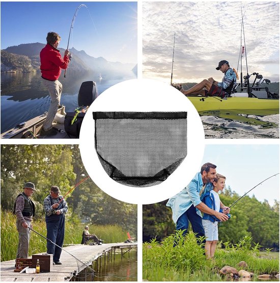 Landingsnet Vis - Schepnet Hengelsport - Vis Vangen - Scheurbestendig Gaas - 40cm Doorsnede - Zwart — afbeelding 5