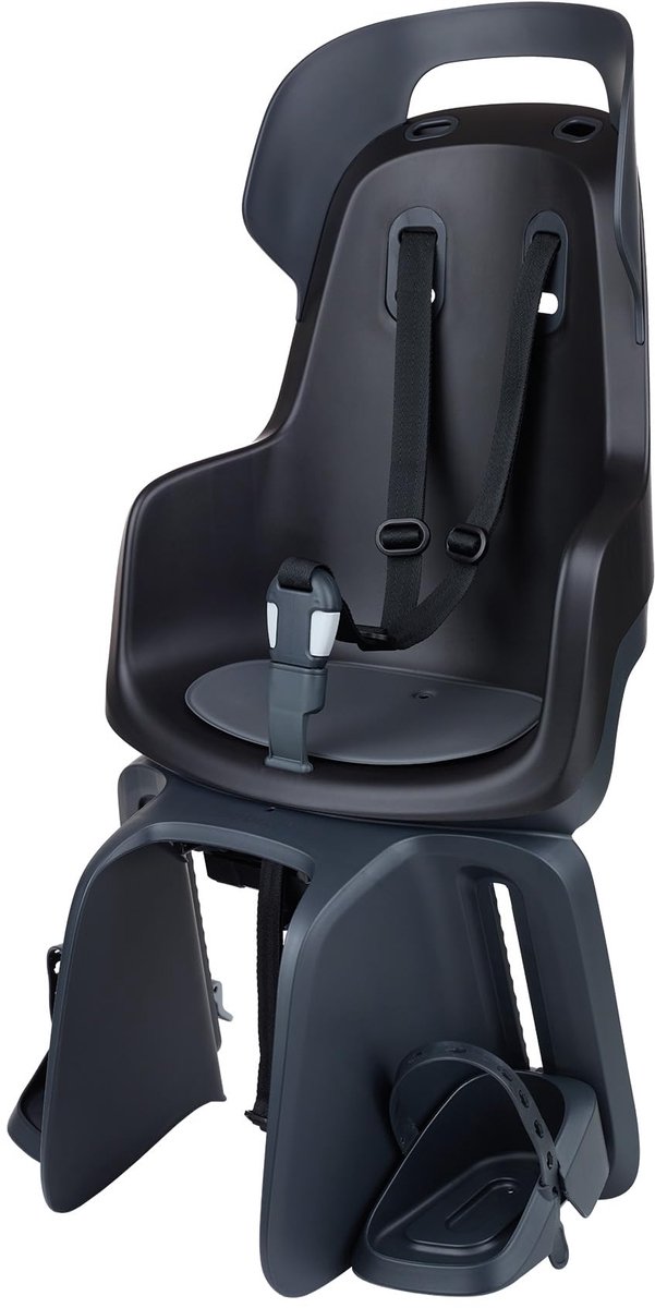 SnelShoppen - Fietsstoeltje achterbank GO MAXI AVS+ voor kinderen tot 22 kg, Urban zwart, veilig en comfortabel op AVS+ bagagedrager