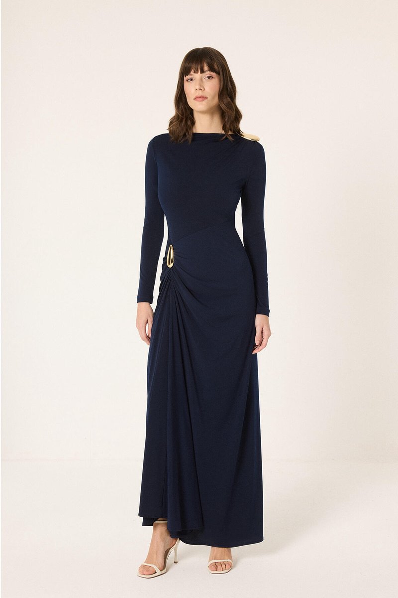 Touché Privé - Maxi-jurk met gesp - Marine - Dames