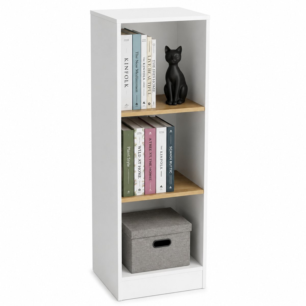 VCM Bücherregal für Aktenordner, Büroregal mit 3 Fächern, H. 114 x B. 38 x 30 cm, Standregal für Büro und Homeoffice - Dilos