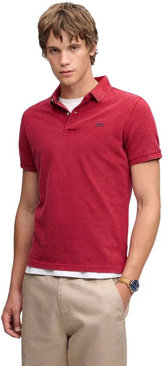Superdry Classic Pique Korte Mouw Poloshirt L Man Rood