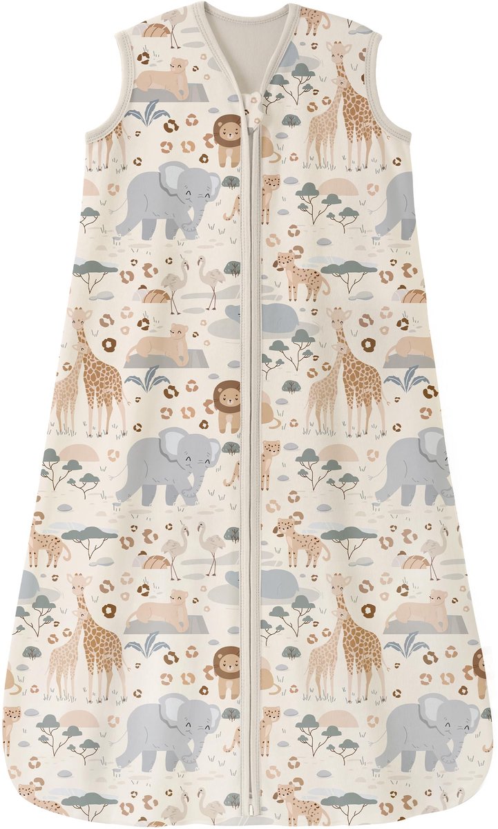 SnelShoppen - Unnivoll Baby Slaapzak 0.5 Tog 18-24 Maanden Zomer Slaapzak 100% Katoen Draagbare Deken Abrikozenkleurige Olifant voor Peuters en Baby's