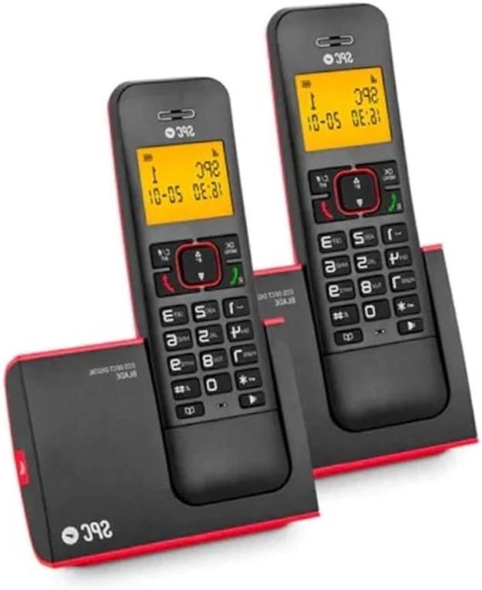 DECT Telefoon - Draadloze Telefoon - Thuis Bellen - ID Blokkeren - 15 x 200 x 15 cm - Rood