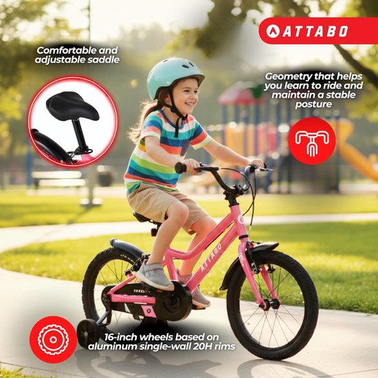 Kinderfiets - Loopfiets Meisjes - Leren Fietsen - Licht Aluminium Frame - 16 Inch - Roze — afbeelding 3
