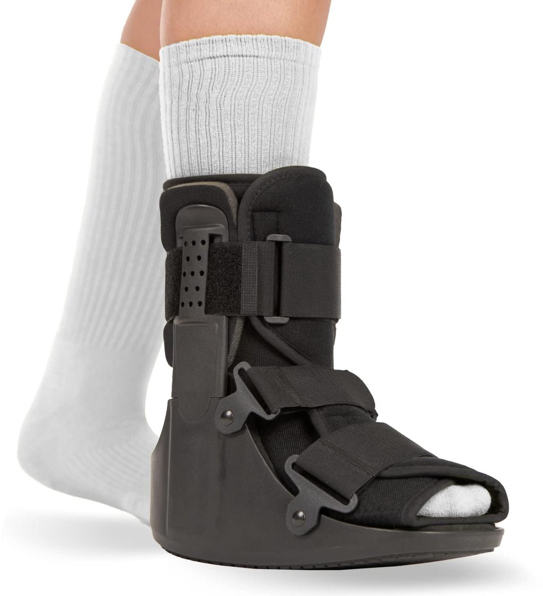 Gebroken Teen Boot - Wandel Boot - Voet Herstel - Verstelbare Banden - Medium - Zwart