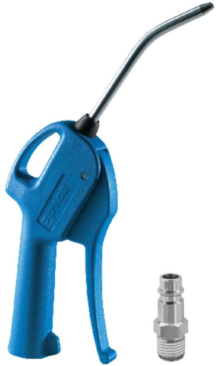 SnelShoppen - Perslucht uitblaaspistool met metalen mondstuk, veiligheidspersluchtpistool voor kluswerk, garage, tuin en hobby - Stevige kwaliteit, ha