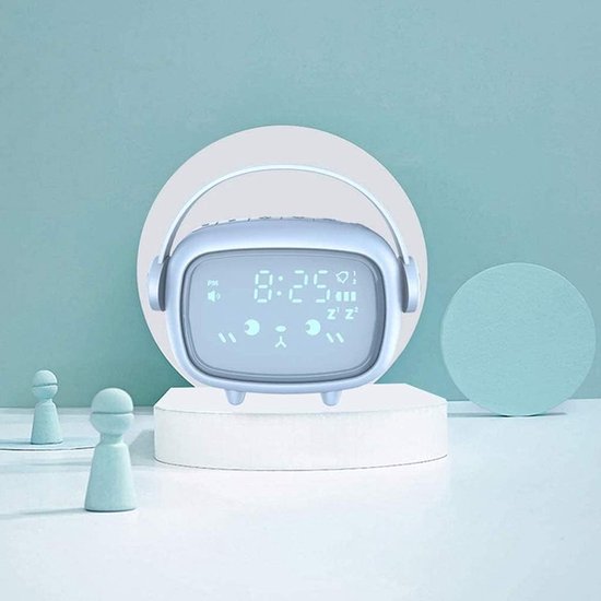 Kinderwekker - Slaaptrainer Kinderen - Reguliere Slaap Leren - Zonsopgang en Zonsondergang Simulatie - 13.5 x 11.5 cm - Wit — afbeelding 3
