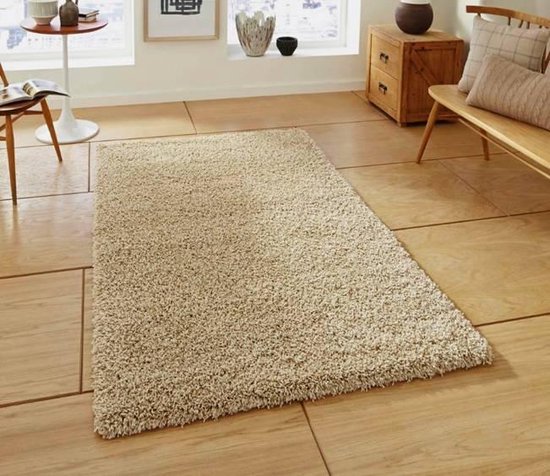 charme Beweegt niet Verstoring Hoogpolig tapijt zandkleur 60 mm - 200 x 290 cm | bol.com
