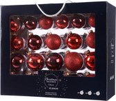 Decoris de boules de Noël Decoris - 42 pièces - Glas - Rouge