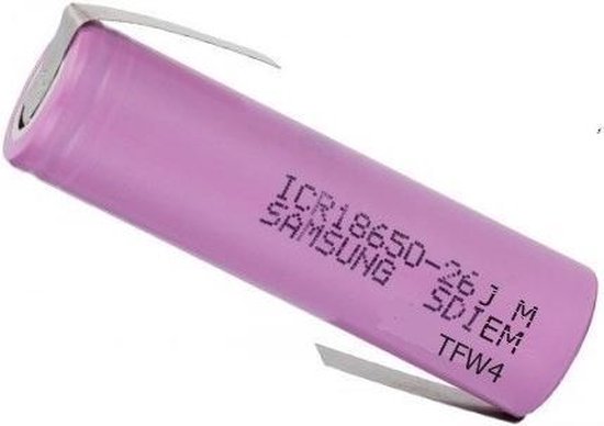 1 pièce - Lèvres à souder en Z - 18650 Samsung ICR18650-26J 5.2A | bol.com