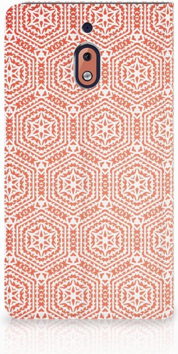 Nokia 2.1 2018 Hoesje met Magneet Pattern Orange