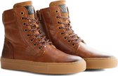 NoGRZ P.Huyssens Dames - Halfhoge gevoerde wintersneaker - Cognac/Bruin Leer - Maat 36