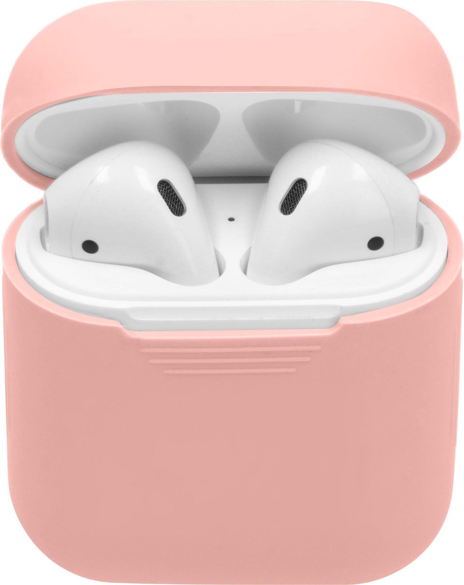 Airpods Silicone Case Cover Roze Hoesje geschikt voor Apple Airpods 1/2