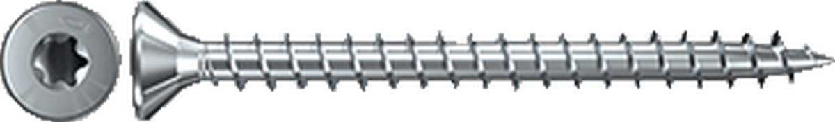 Fischer spaanplaatschroef 3,5x25mm - platkop - RVS - voldraad - T10 - 657018 (Per 300 stuks)