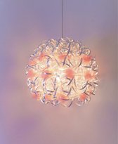 Funnylight Design Trendy aluminium hanglamp vrolijk met zachte zalm organza bloemen