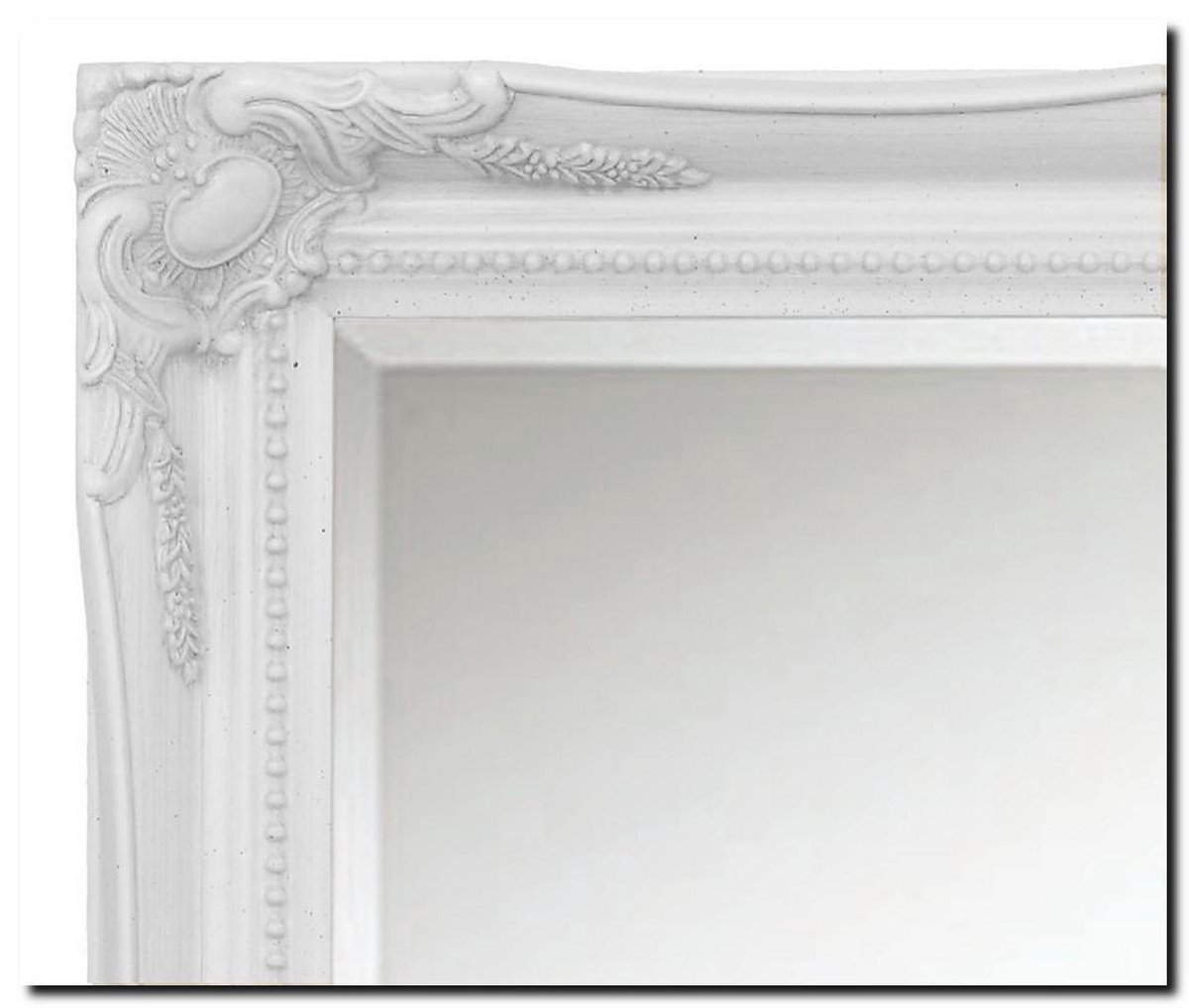 Elegante Barok Spiegel 1 meter breed of hoog - Denzel Buitenmaat 71x101cm Wit - Sierspiegel voor slaapkamer, woonkamer, hal of toilet - Ook geschikt voor de badkamer - Badkamerspiegel barok wit