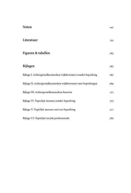 Boekpagina met inhoudsopgave, inclusief notities, literatuur, figuren & tabellen, en bijlagen.