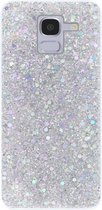 - ADEL Premium Siliconen Back Cover Softcase Hoesje Geschikt voor Samsung Galaxy J6 (2018) - Bling Bling Glitter Zilver