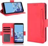 Voor Wiko Y51/Sunny 5 Lite Huid Voelen Kalf Patroon Horizontale Flip Lederen Case met Houder & Kaartsleuven & Fotolijst (Rood)