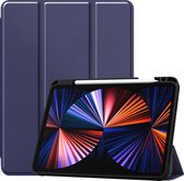 iPad Pro 2021 Hoes 11 Inch Book Case Hoesje Met Pencil Houder - Donker Blauw