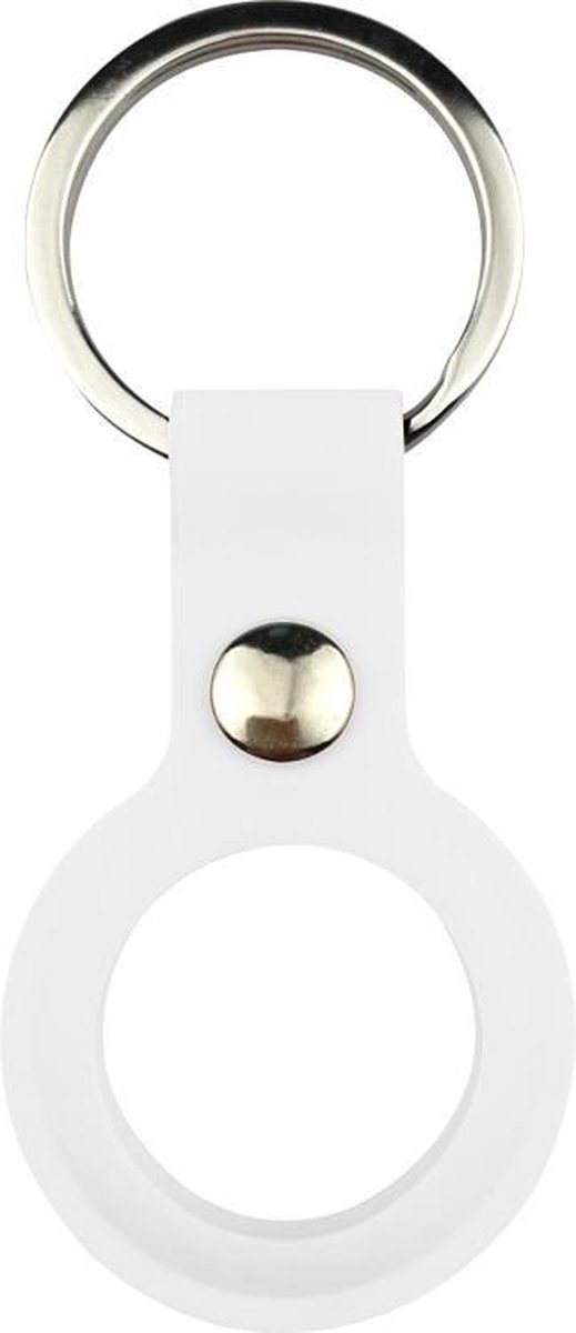 By Qubix - AirTag case liquid series - siliconen hoesje met ring - wit