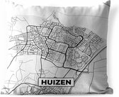 Sierkussen extérieur - Plan de la ville - Maisons - Grijs - Wit - 60x60 cm - Résistant aux intempéries