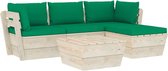 Medina 5-delige Loungeset met kussens pallet vurenhout