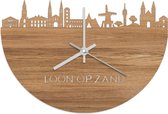 Skyline Klok Loon op Zand Eikenhout - Ø 40 cm - Woondecoratie - Wand decoratie woonkamer - WoodWideCities