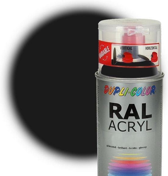 Bombe de peinture Noir Signalisation RAL 9017 - Brillant, Satin ou Mat