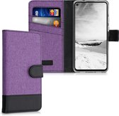 kwmobile telefoonhoesje voor Google Pixel 4a 5G - Hoesje met pasjeshouder in paars / zwart - Case met portemonnee