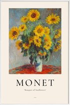 JUNIQE - Poster in kunststof lijst Monet - Bouquet of Sunflowers