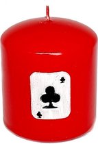 Glanzend rode speelkaart - kaartspel stompkaars 90/80 (45 uur)