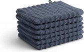 Pure4u Onda Washandjes - Blauw - 6 stuks - 16x21cm