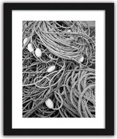 Foto in frame , Visnet ​, 3 maten , Zwart wit  , Premium print