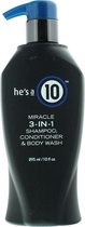 Its A 10 Hes A 10 Miracle 3 In 1 Shampoo Conditioner & Body Wash 295ml