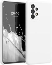 kwmobile telefoonhoesje geschikt voor Samsung Galaxy A52 / A52 5G / A52s 5G - Hoesje met siliconen coating - Smartphone case in mat wit