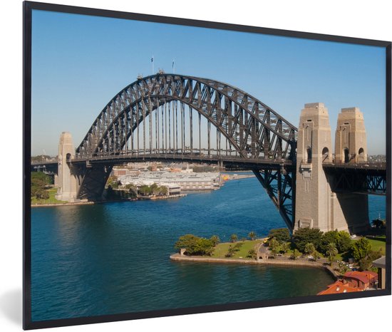 Fotolijst incl. Poster - Sydney Harbour Bridge in Australië in de zomer - Posterlijst