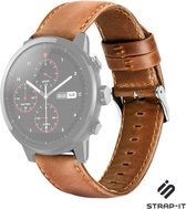 Leer Smartwatch bandje - Geschikt voor  Xiaomi Amazfit Stratos leren bandje - bruin - Strap-it Horlogeband / Polsband / Armband