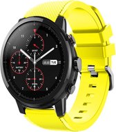 Siliconen Smartwatch bandje - Geschikt voor  Xiaomi Amazfit Stratos silicone band - geel - Horlogeband / Polsband / Armband