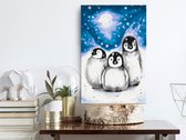 Doe-het-zelf op canvas schilderen - Three Penguins-40x60