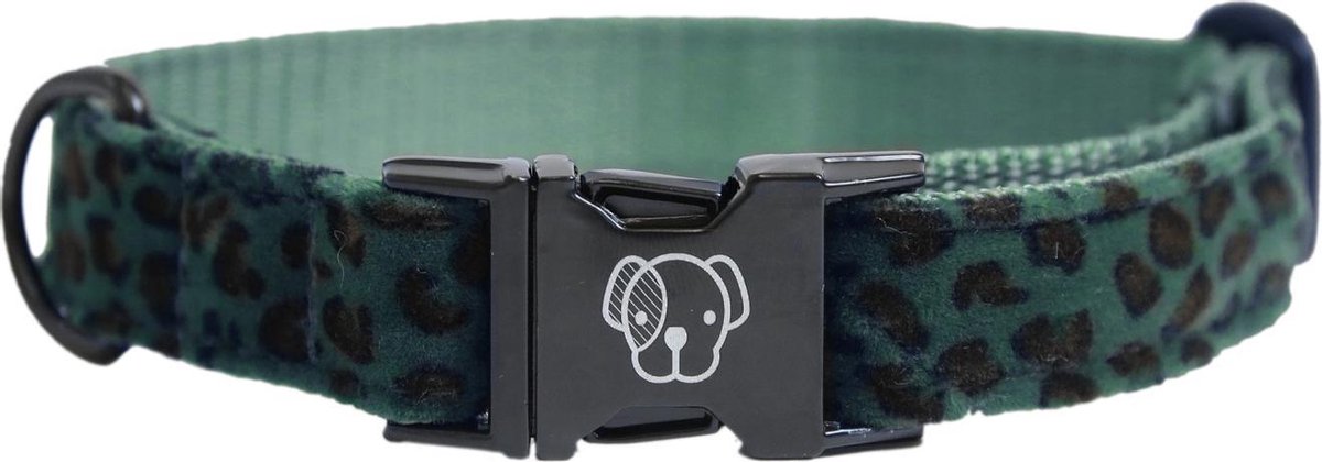 Kentucky Dogwear Hondenhalsband Luipaardprint - Donkergroen XL - 45-75cm