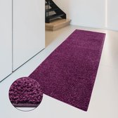 Carpet Studio Ohio Loper Tapijt 67x180cm - Vloerkleed Laagpolig - Tapijt Woonkamer en Tapijt Slaapkamer - Kleed Paars