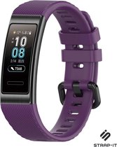 Siliconen Smartwatch bandje - Geschikt voor Huawei band 3 / 4 Pro silicone band - paars - Strap-it Horlogeband / Polsband / Armband