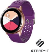 Siliconen Smartwatch bandje - Geschikt voor  Samsung Galaxy Watch Active / Active2 siliconen bandje met gaatjes - paars - Strap-it Horlogeband / Polsband / Armband