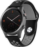 Siliconen Smartwatch bandje - Geschikt voor  Garmin Vivomove HR sport band - zwart/grijs - Horlogeband / Polsband / Armband