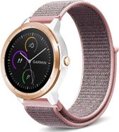 Nylon Smartwatch bandje - Geschikt voor  Garmin Vivomove HR nylon bandje - pink sand - Horlogeband / Polsband / Armband