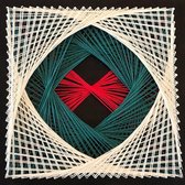 JGJ String Art (spijkerkunst) 3D rood/petrol/wit (string it DIY)