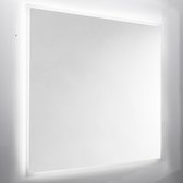 Wandspiegel Van Marcke Destra Met Plexi, LED Verlichting En Anti-Damp 120x60 cm Gezandstraald Glas